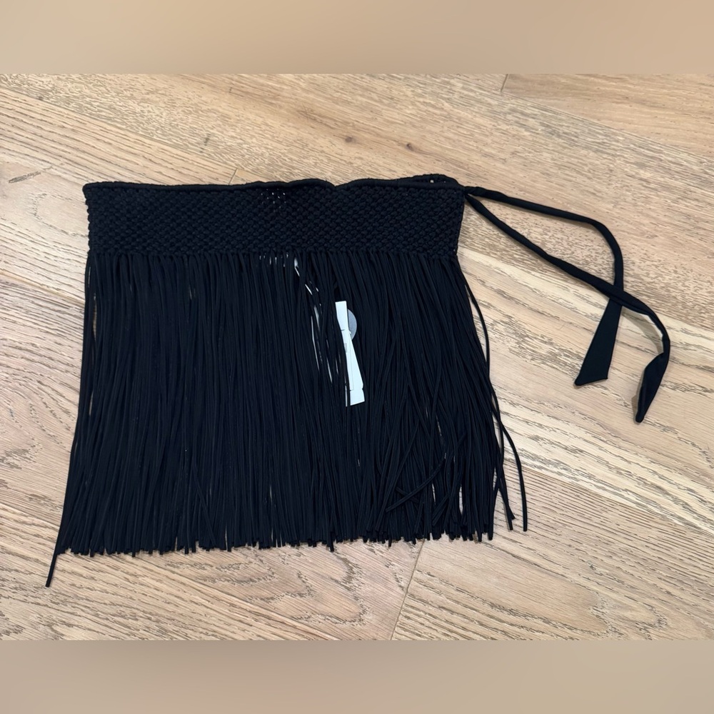 Pilyq Midnight Gold Fringe Skirt